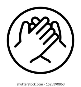 Hands skin care. Simple design. Line vector. Isolate on white background.