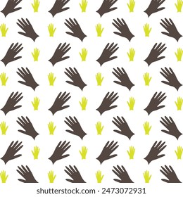 Hands sly trendy multicolor repeating pattern vector illustration background design