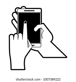 Hands with smartphone
