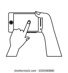 Hands with smartphone
