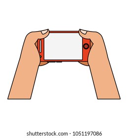 Hands with smartphone