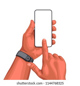 hands and smartphone