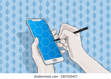 Hands with a smartphone