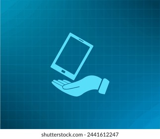 in the hands of the smartphone icon, vector illustration. 