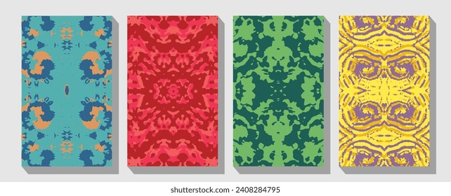 Hands, snakes, moon, sun, cosmic and floral elements in trendy bohemian gypsy style.  Japanese background with line wave pattern vector. 
