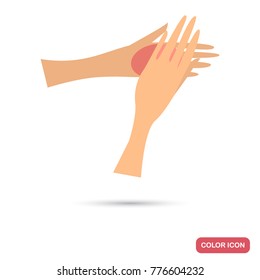 Hands with soap color flat icon for web and mobile design