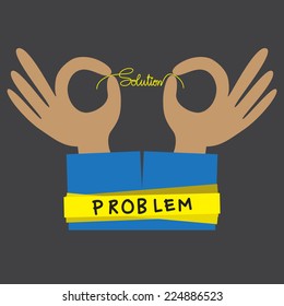 Hands with solution for business concept, vector format