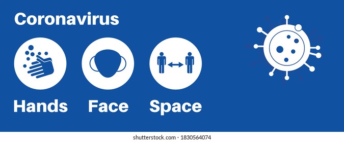 Hands Space Face Covid-19 Information Vector Illustration