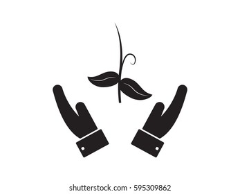 Hands, sprout, icon, vector illustration of Eps10