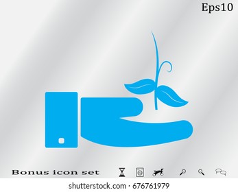 Hands, sprout, icon, vector illustration of Eps10