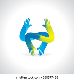 hands standing and down angel creative concept 
