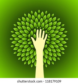 hands standing for save green