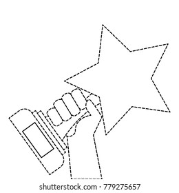 hands with star trophy winner icon