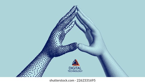 Hands with steepled fingers. Man body language for confidence and self-esteem. Symbolic for unity and harmony. 3D illustration for banner, poster, cover, brochure or presentation. 