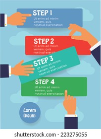hands and steps. use this design for your own projects