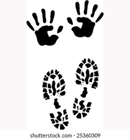 Hands and step.Vector image
