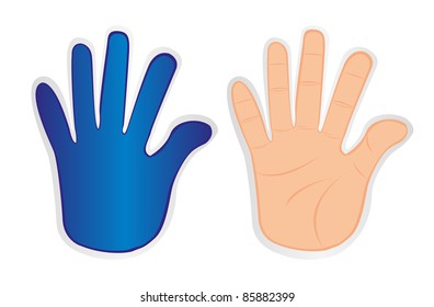 hands stickers isolated over white background. vector
