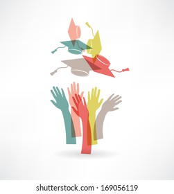 hands of students icon