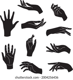 Colección de vectores de clipart con estilo manos 