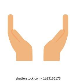hands support gesture saving symbol icon vector illustration