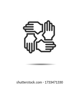 hands support icon vector, teamwork, meeting, negotiation