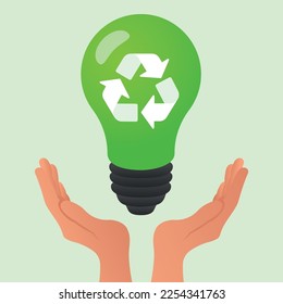 Manos de apoyo a Eco Bulb Vectorart