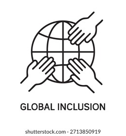 Manos que apoyan un esquema global que simboliza la protección de la unidad global y los esfuerzos de colaboración para un mundo mejor