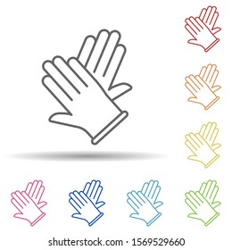 Hands, Surgical Gloves In Multi Color Style Icon. Simple Thin Line, Outline Vector Of Anti Age Icons For Ui And Ux, Website Or Mobile Application