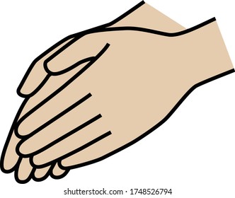 Hands symbol illustration with simple line.
