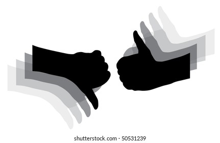  hands symbol of luck and failure