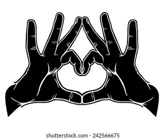 Hands symbolic love, vector illustration 
