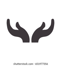 hands up with symbolic sign