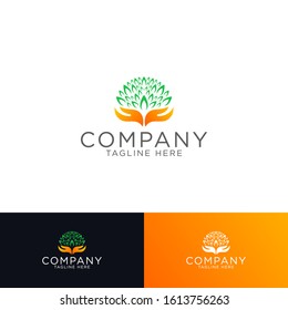 hands take give charity community logo template