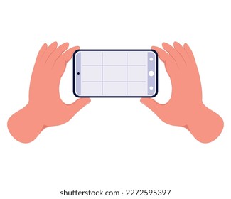 hands taking a photo with smartphone icon