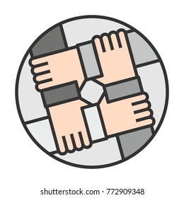 hands, team, vector