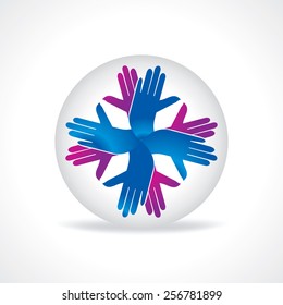hands team work idea concept illustration