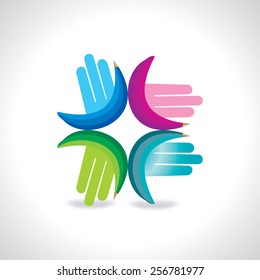 hands team work idea concept