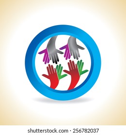 hands team work idea concept illustration