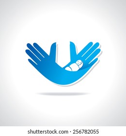 hands team work idea concept illustration