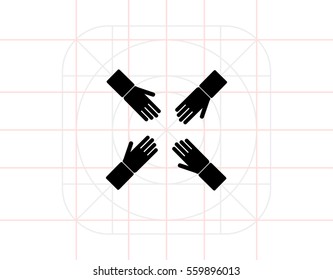 Hands as Teamwork Concept Icon