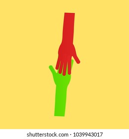 hands teamwork. connecting concept