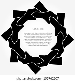 hands teamwork. connecting concept. Vector illustration