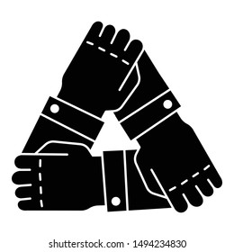 Hands teamwork icon. Simple illustration of hands teamwork vector icon for web design isolated on white background