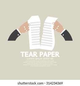 Hands Tears Paper Vector Illustration