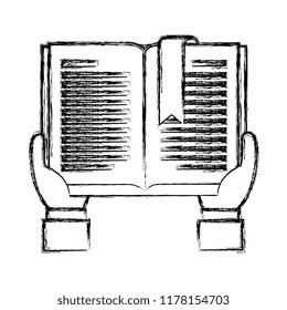 hands with text book