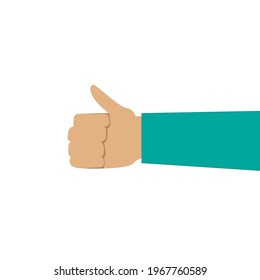 Hands that give praise by showing their thumbs. Congratulations by hand code