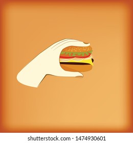 
Hands that hold a delicious hamburger