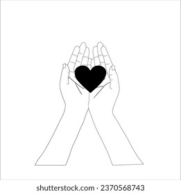 Hands that hold love. The concept of hands filled with tenderness, warmth and care. Hands that are always ready to strengthen, comfort, and provide unconditional support to loved ones. vector graphic