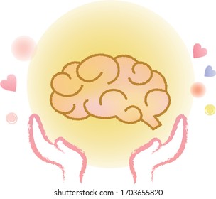 Hands that support compassion for the brain