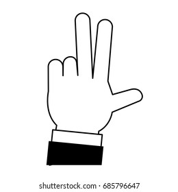 hands with three fingers up icon image 